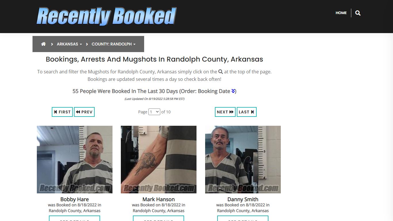 Recent bookings, Arrests, Mugshots in Randolph County, Arkansas