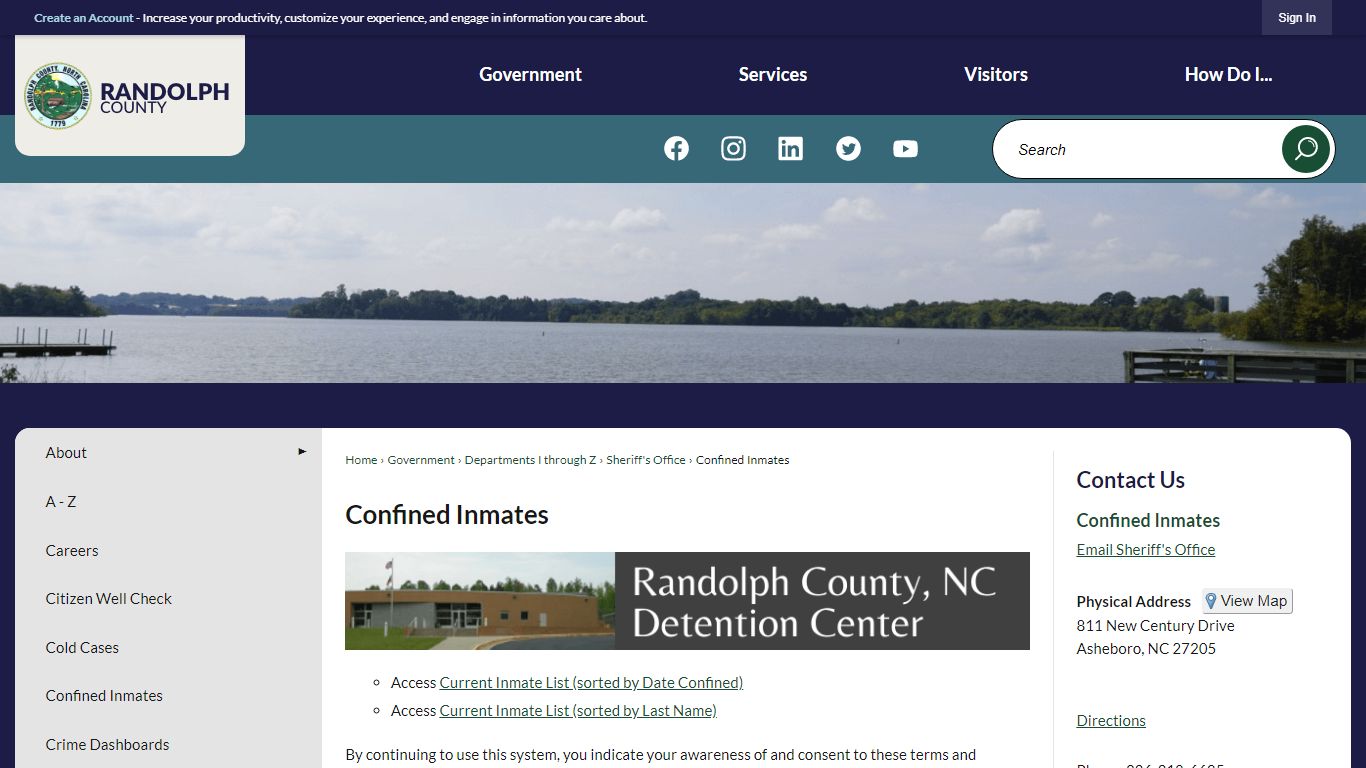 Confined Inmates | Randolph County, NC