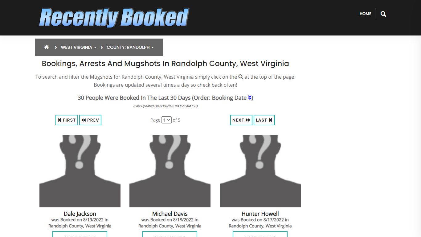 Recent bookings, Arrests, Mugshots in Randolph County, West Virginia